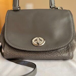 COACH | New York Faye Suede and Gray Leather Crossbody Shoulder Bag-EUC